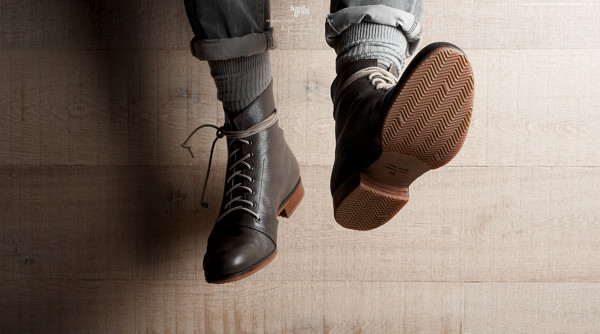 Hard Graft Shoes - Mens High Boot - Gray 2