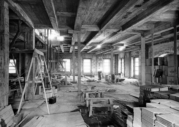 white house fully gutted under construction vintage photographs 10