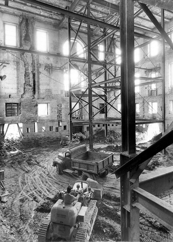white house fully gutted under construction vintage photographs 2