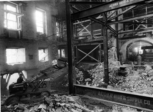 white house fully gutted under construction vintage photographs 5