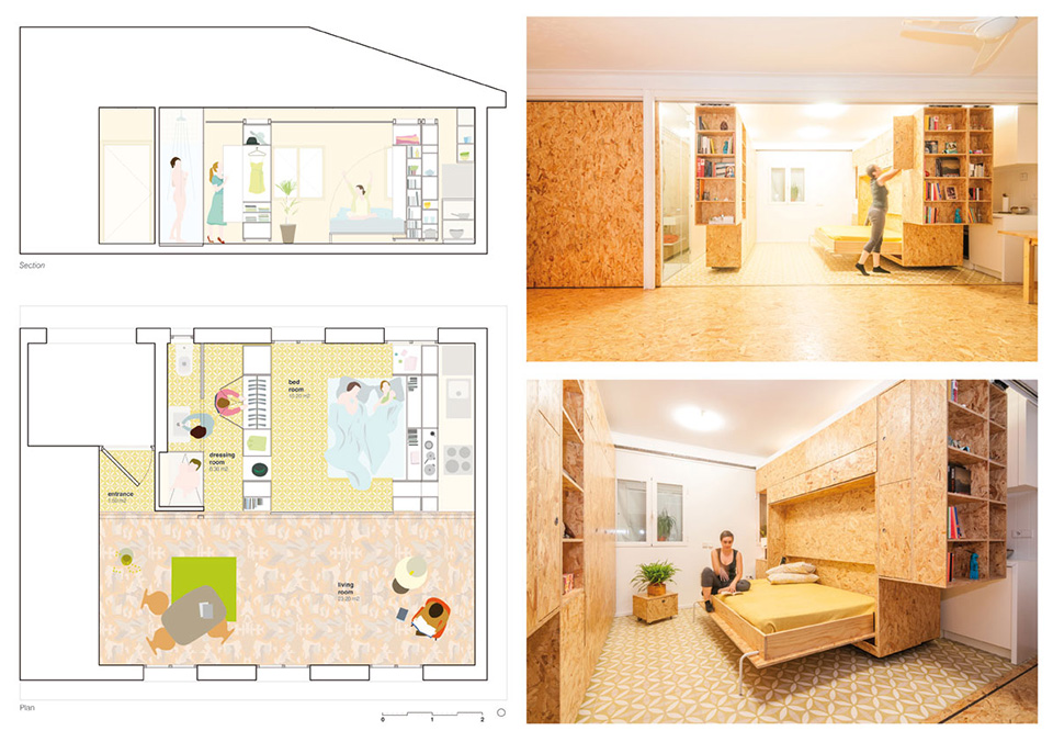 Tiny Transforming Apartment by PKMN Architectures 8