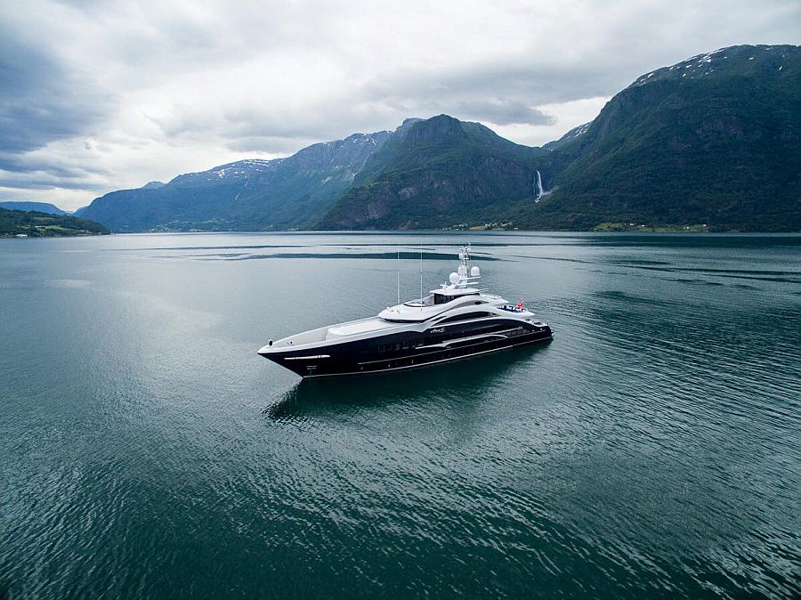 A view of Ann G as it navigates the waters of Norwegian Fjords