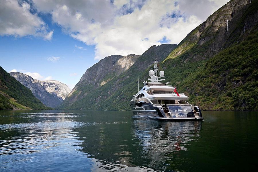 Design of the lavish yacht mimics that of a sport yacht