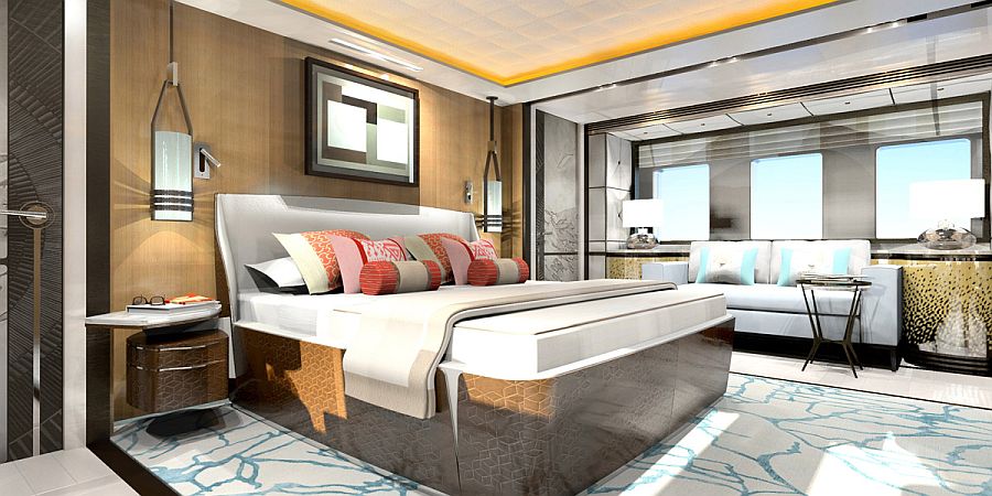 Luxurious bedroom of the Jetsetter from Dynamiq