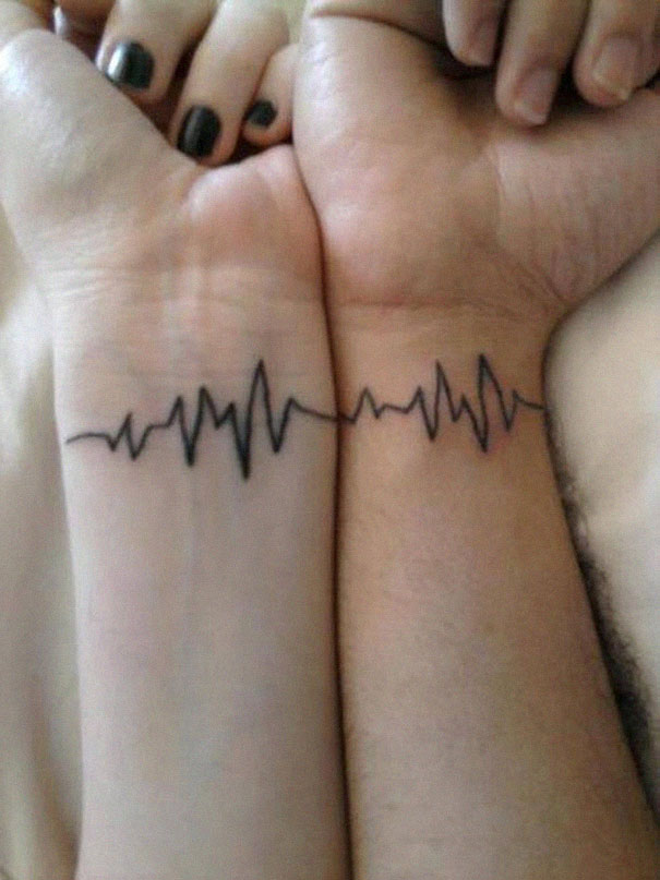 Heartbeat - couples tattoo