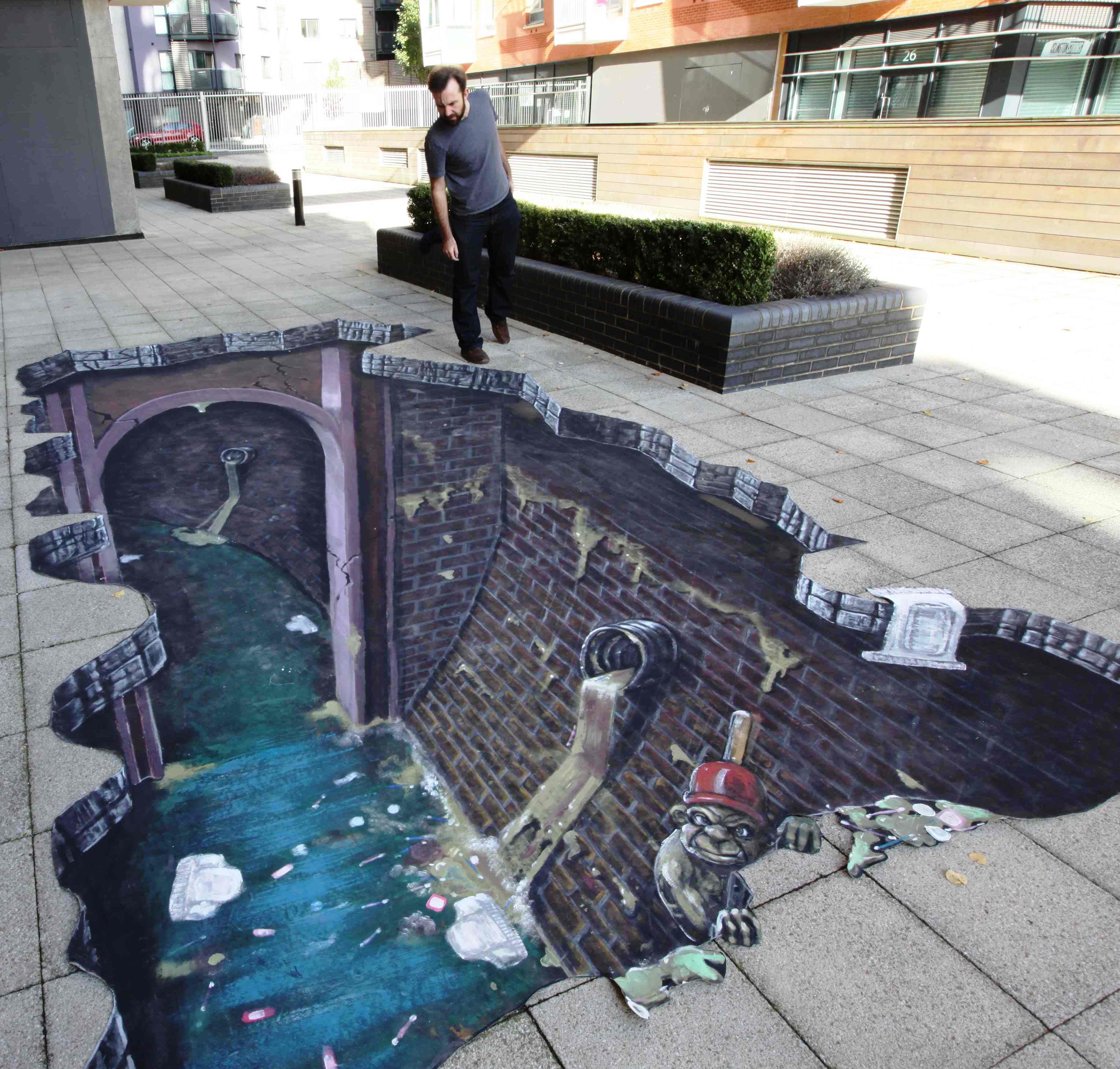 Joe Hill - 3D sidewalk art 3