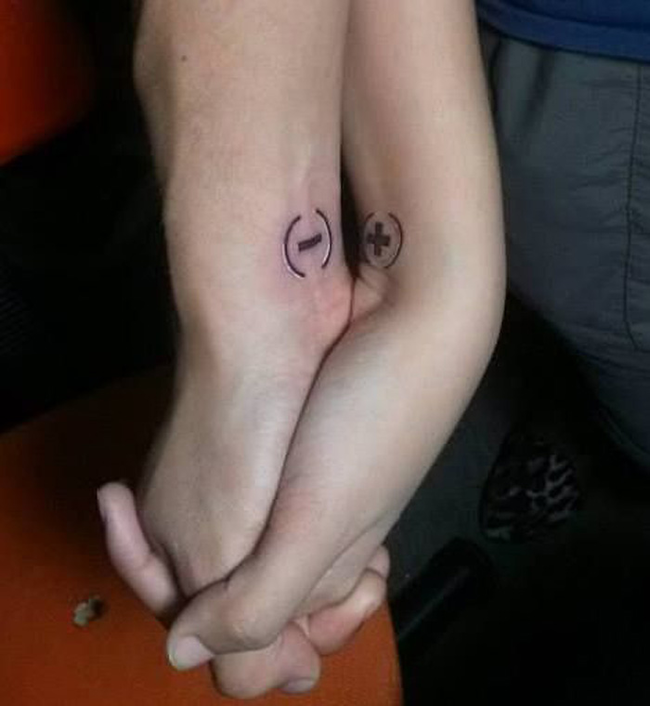 Opposites Attract - couples tattoo