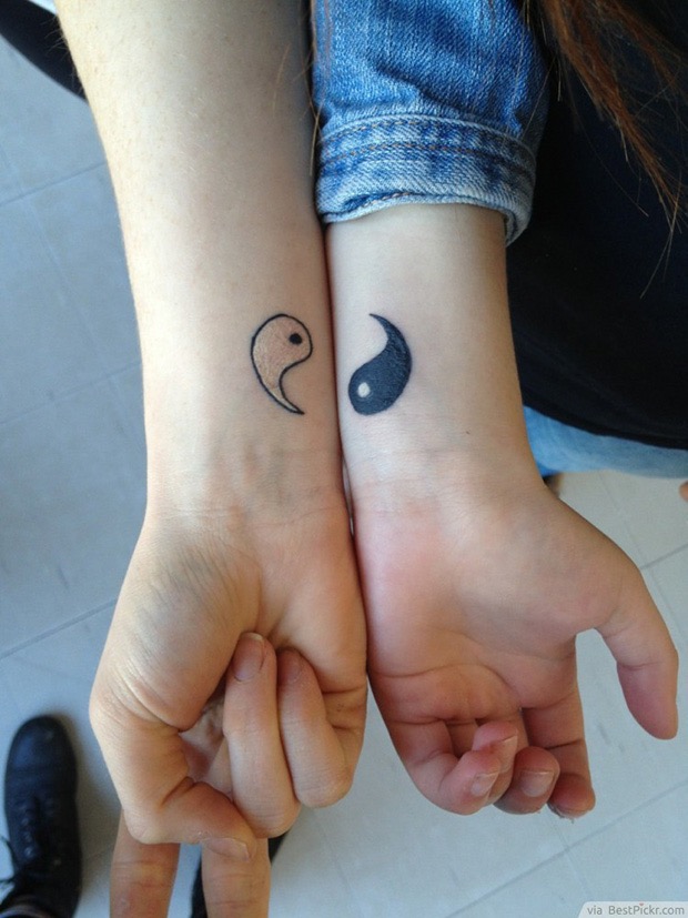 yin yang - couples tattoo