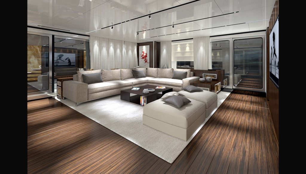 Central room in the yacht