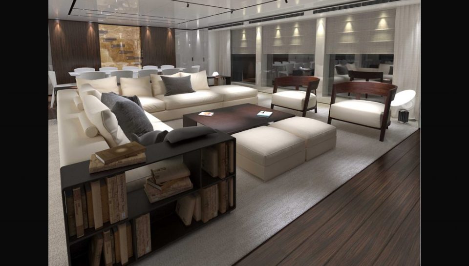Seating area in the yacht