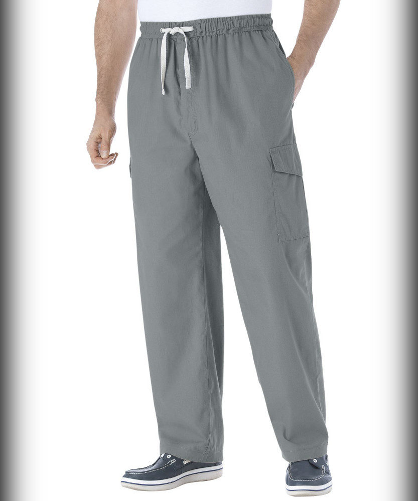 ZLL8 Casual Beach Trousers Elastic Loose Fit Lightweight Linen Summer Pants Men 