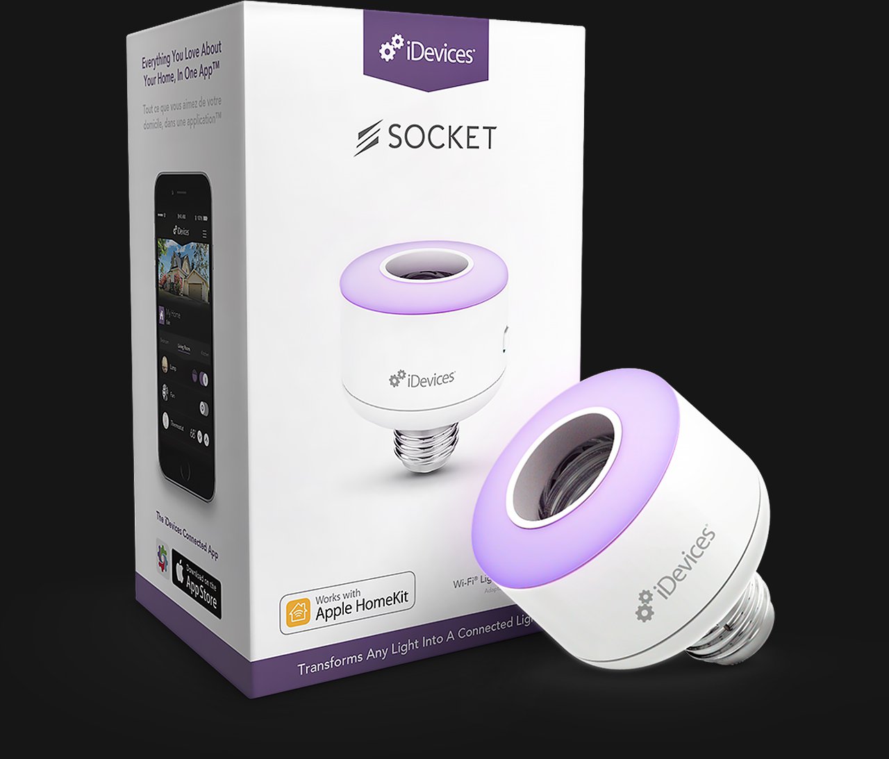 iDevices Socket Wi-Fi Light Bulb Adaptor - iOS 10 smart device