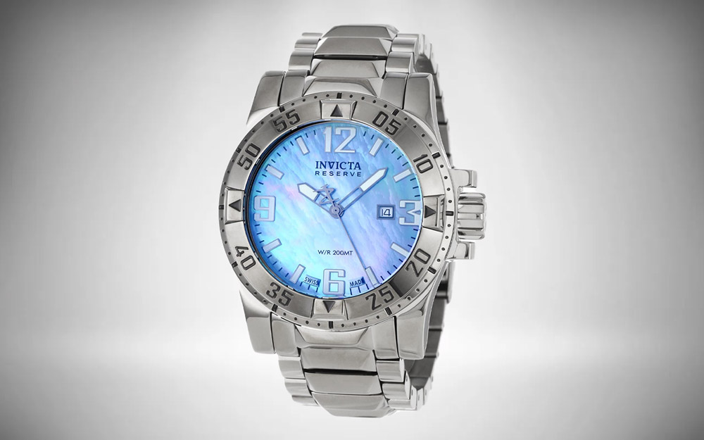 Invicta 0515 Blue Mother-Of-Pearl Stainless Steel Watch