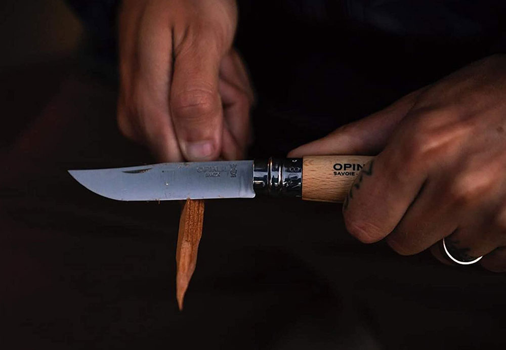 Opinel Stainless Steel Folding Knives with Beechwood Handle 