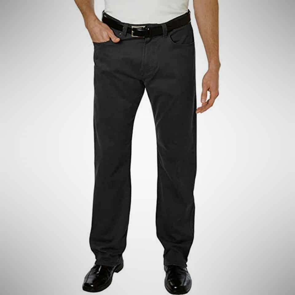 YYG Mens Straight Leg Pure Color Flat-Front Regular Fit Casual Business Pockets Dress Work Pants 