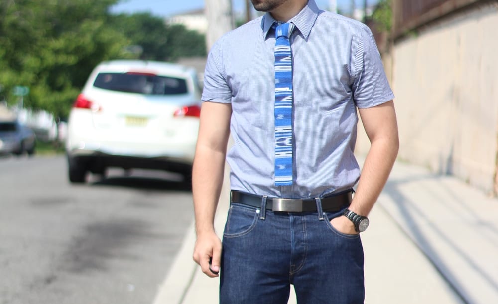 Short Sleeve Shirt With Tie - fashion mistake