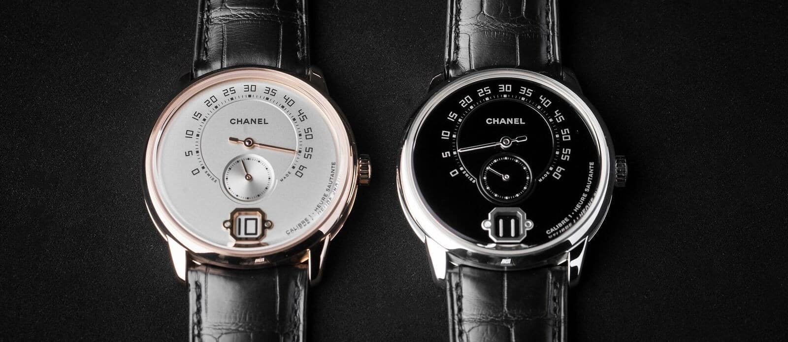 Monsieur de Chanel Platinum Black - minimalist watch