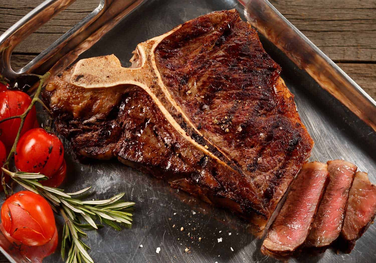 T-Bone Porterhouse - types of steak. 