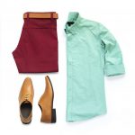 Brown Oxford shoes clothing set