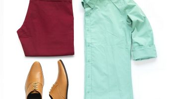 Brown Oxford shoes clothing set