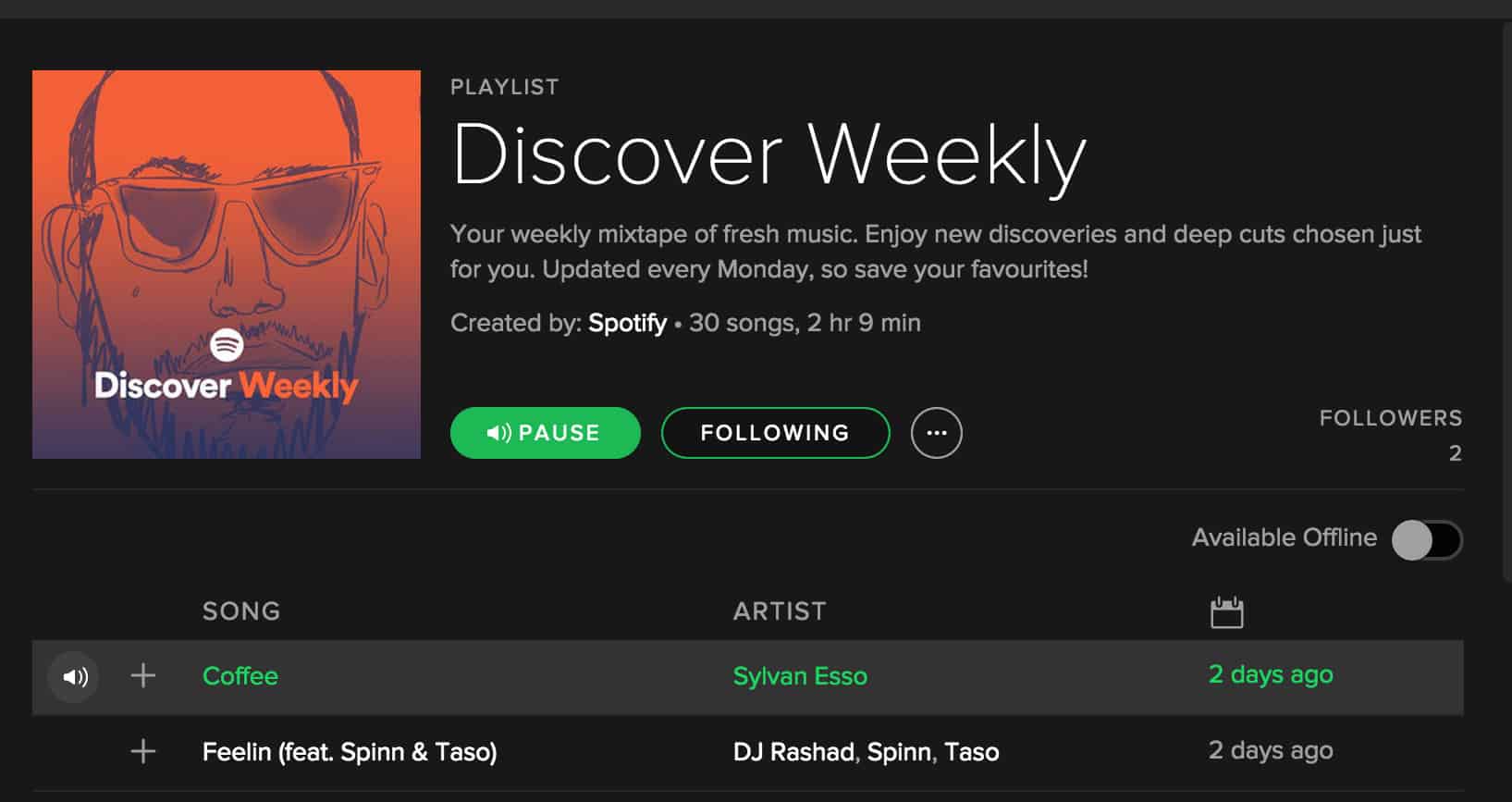 Discovery Weekly - spotify tip