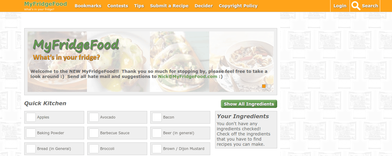 My Fridge Food - useful website
