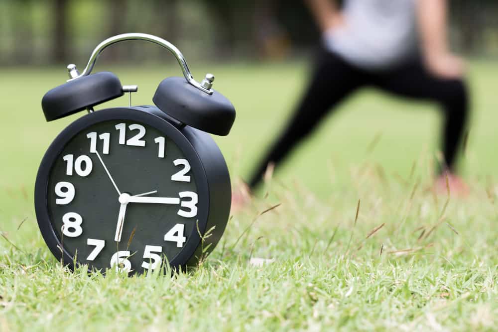 Morning  exercise and black clock