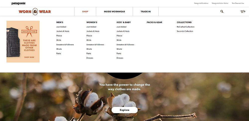 Patagonia Worn Wear online outdoors store