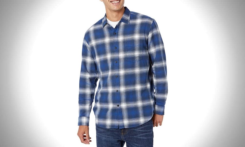 Amazon Essentials Men's Regular-fit Long-Sleeve Plaid Flannel Shirt