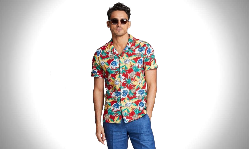 Todd Snyder Italian Camp Collar Mens Hawaiian Print Shirts