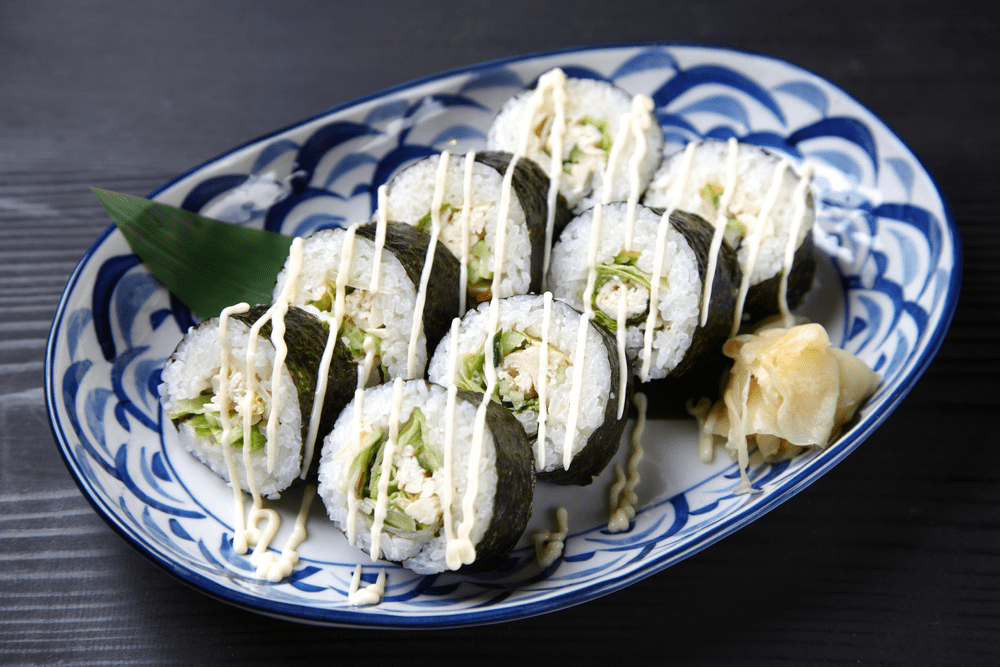 Chicken, Maybe and Maybe Some Green Onion Make for Good Savory Sushi