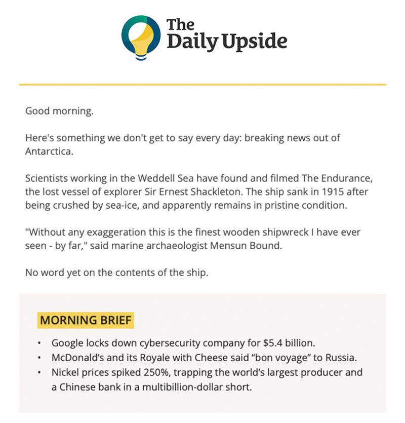 The Daily Upside Good Morning