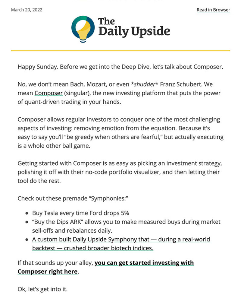 The Daily Upside Sunday Edition