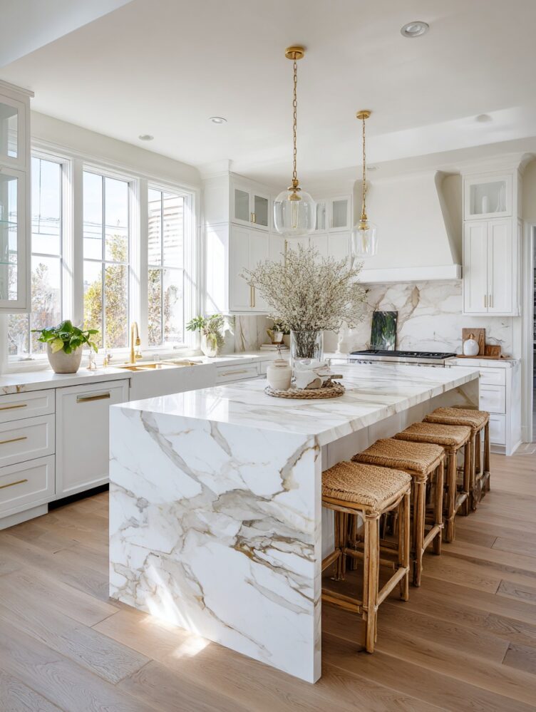 28 Waterfall Kitchen Island Ideas for 2026 The Clean Edge Look ...