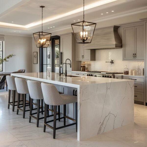 28 Waterfall Kitchen Island Ideas for 2026 The Clean Edge Look ...