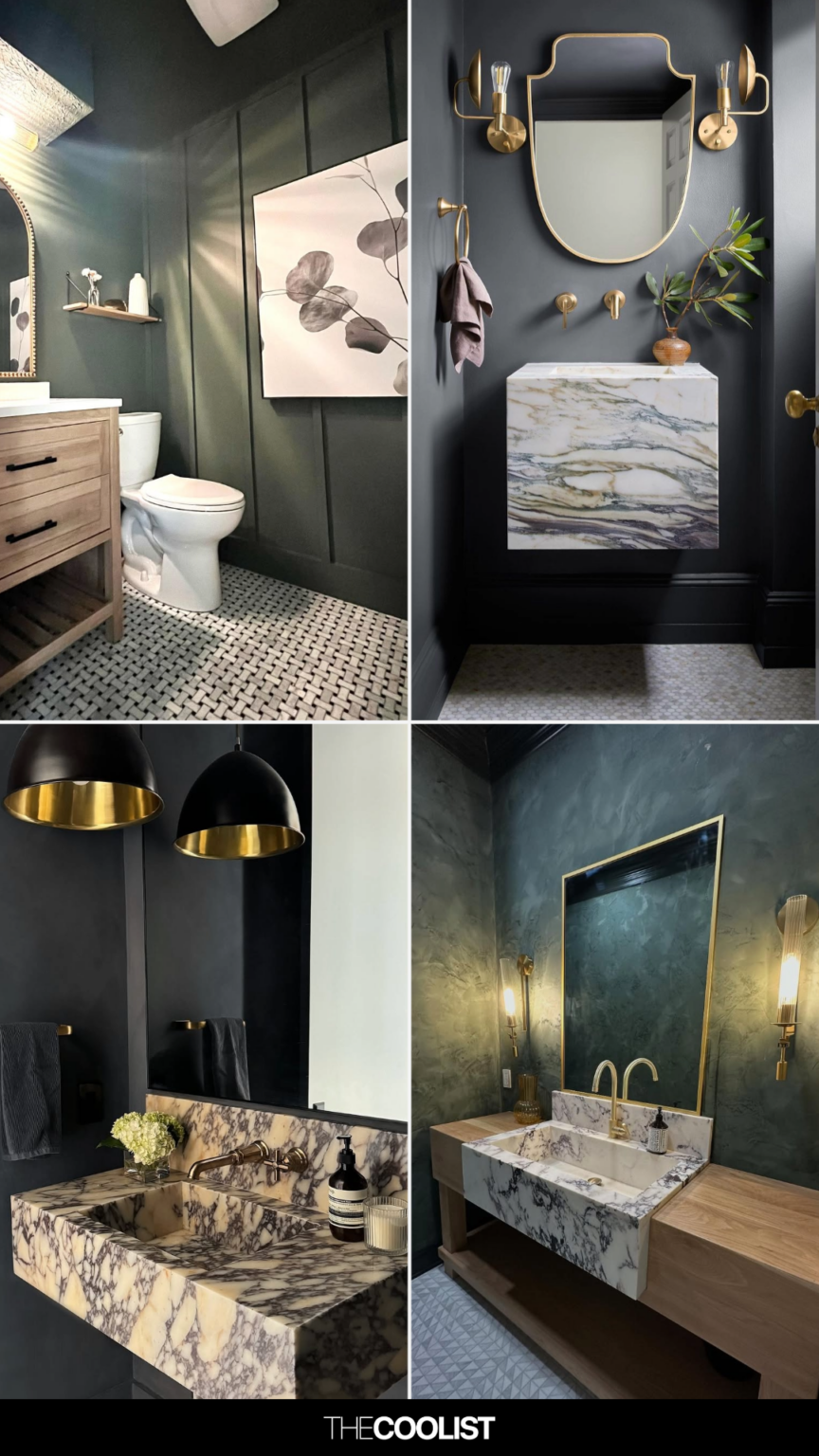 Modest Simple Powder Room 23 Moody Small Powder Room Ideas That Create A Truly Unique Guest ...