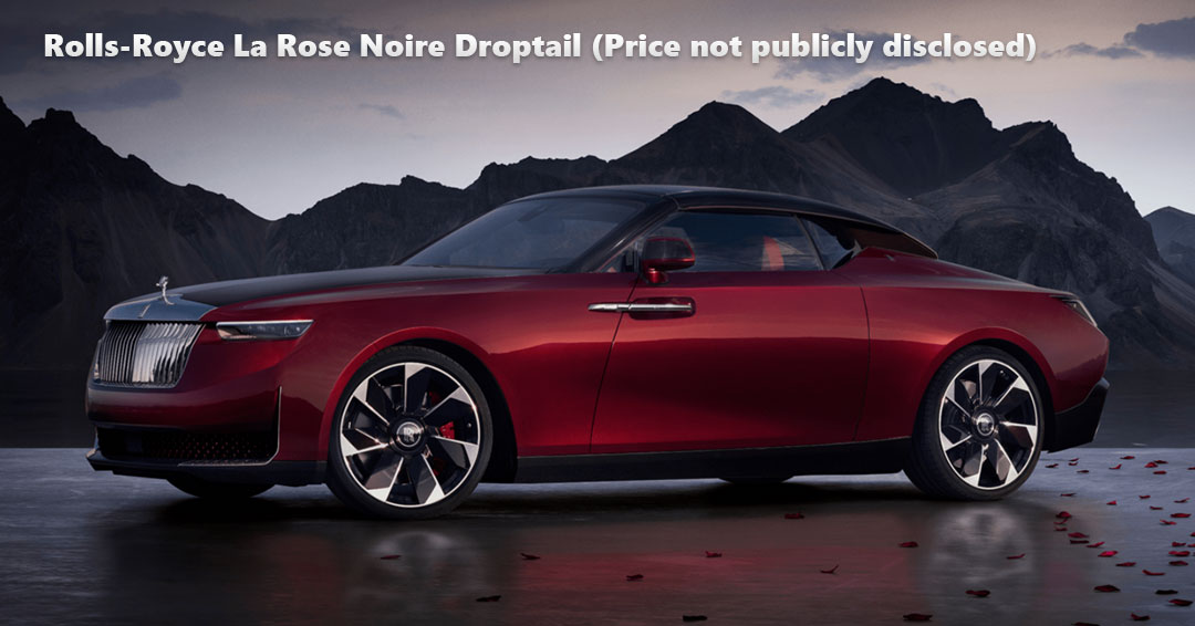 Most expensive car Rolls-Royce La Rose Noire Droptail 