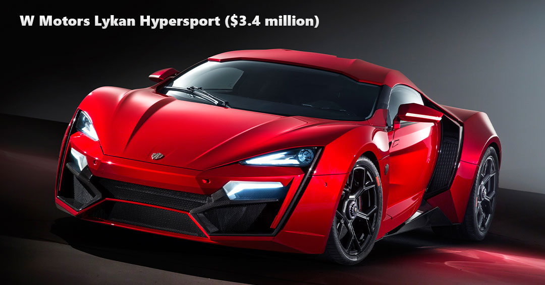 Most expensive car W Motors Lykan Hypersport 