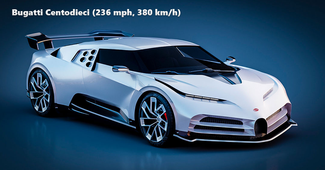 Top speed of Bugatti Centodieci 
