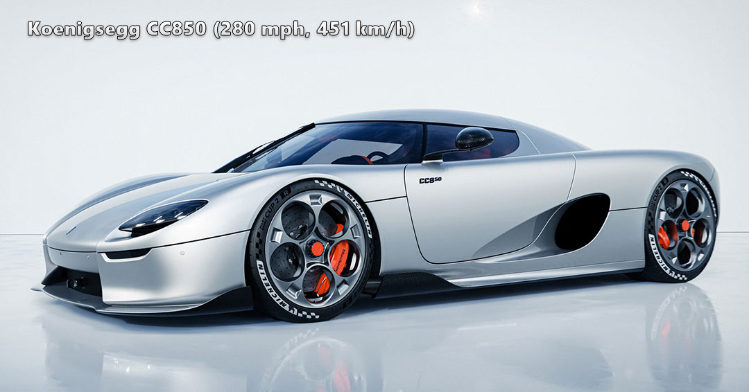Top speed of Koenigsegg CC850 