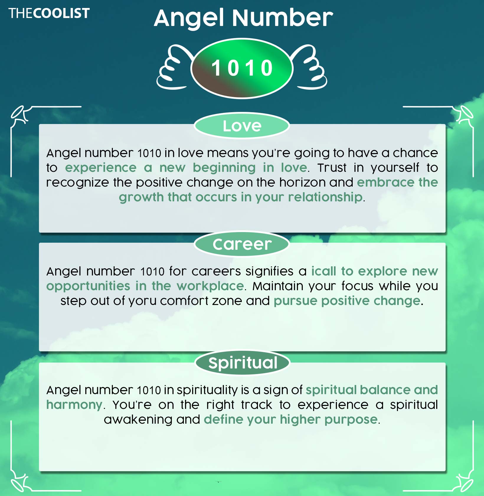 Chart of the 1010 angel number