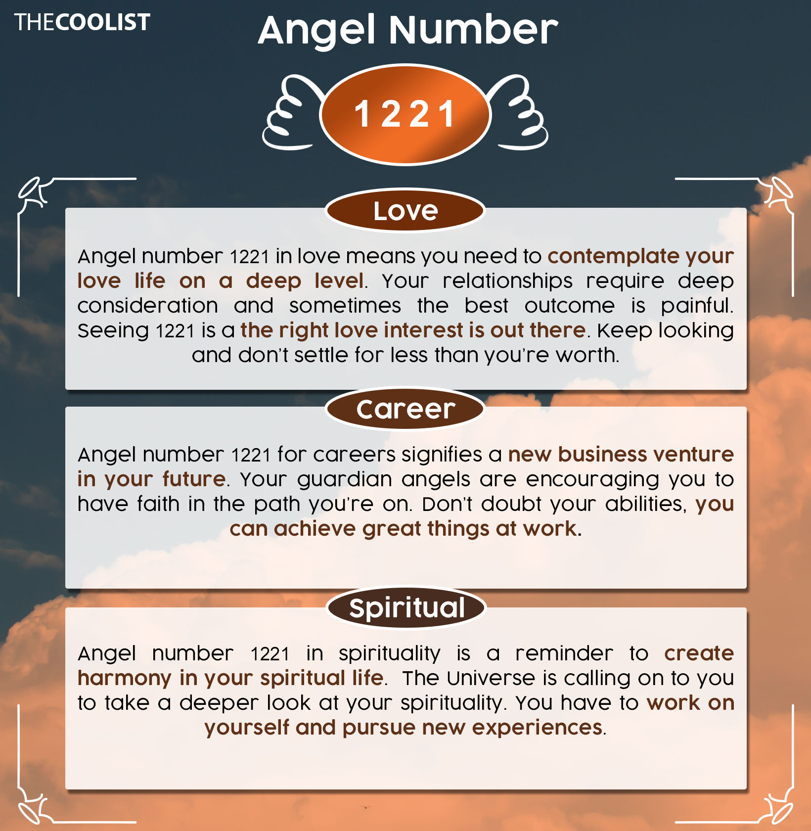 1221 angel number chart