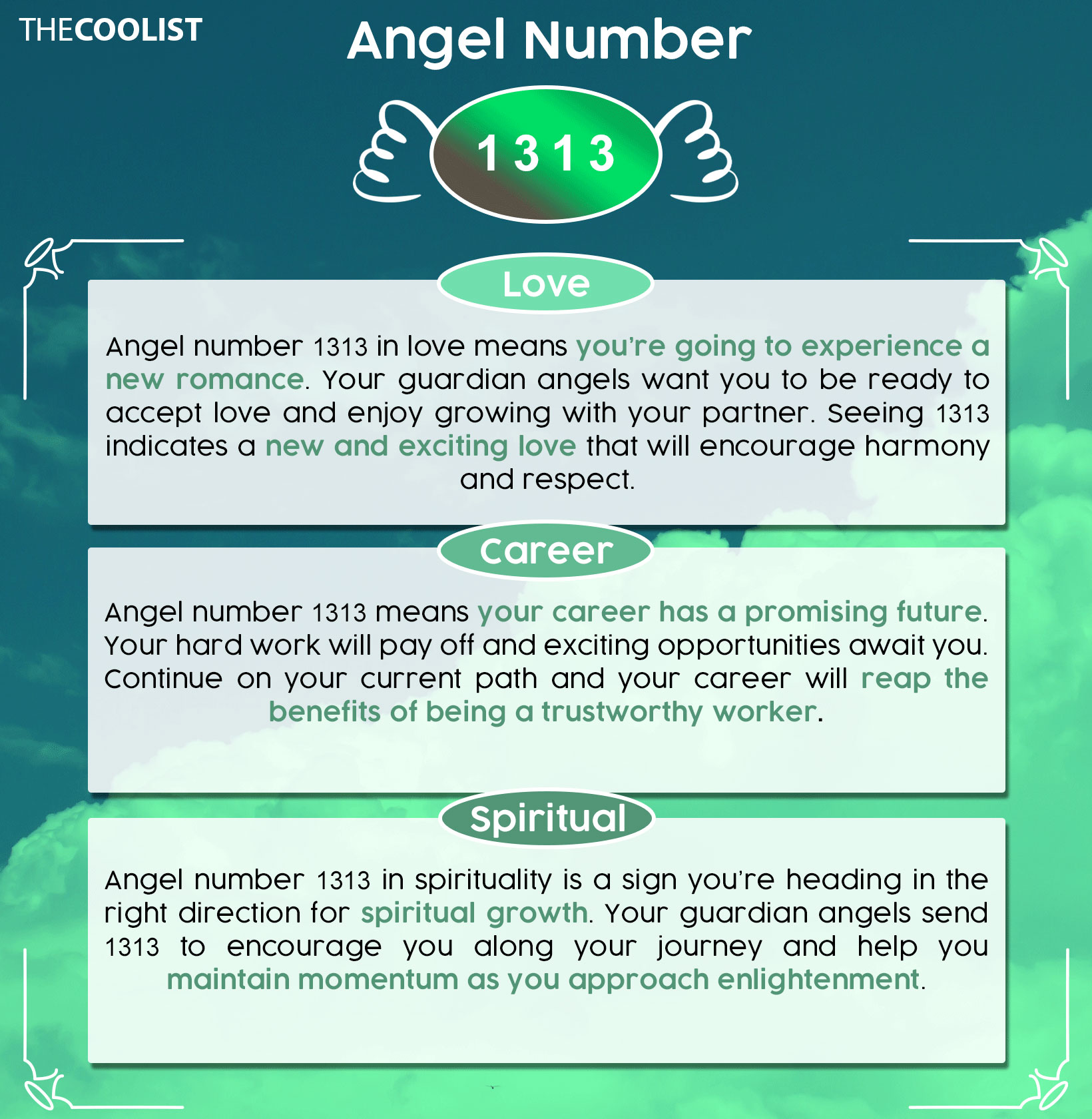 1313 angel number chart