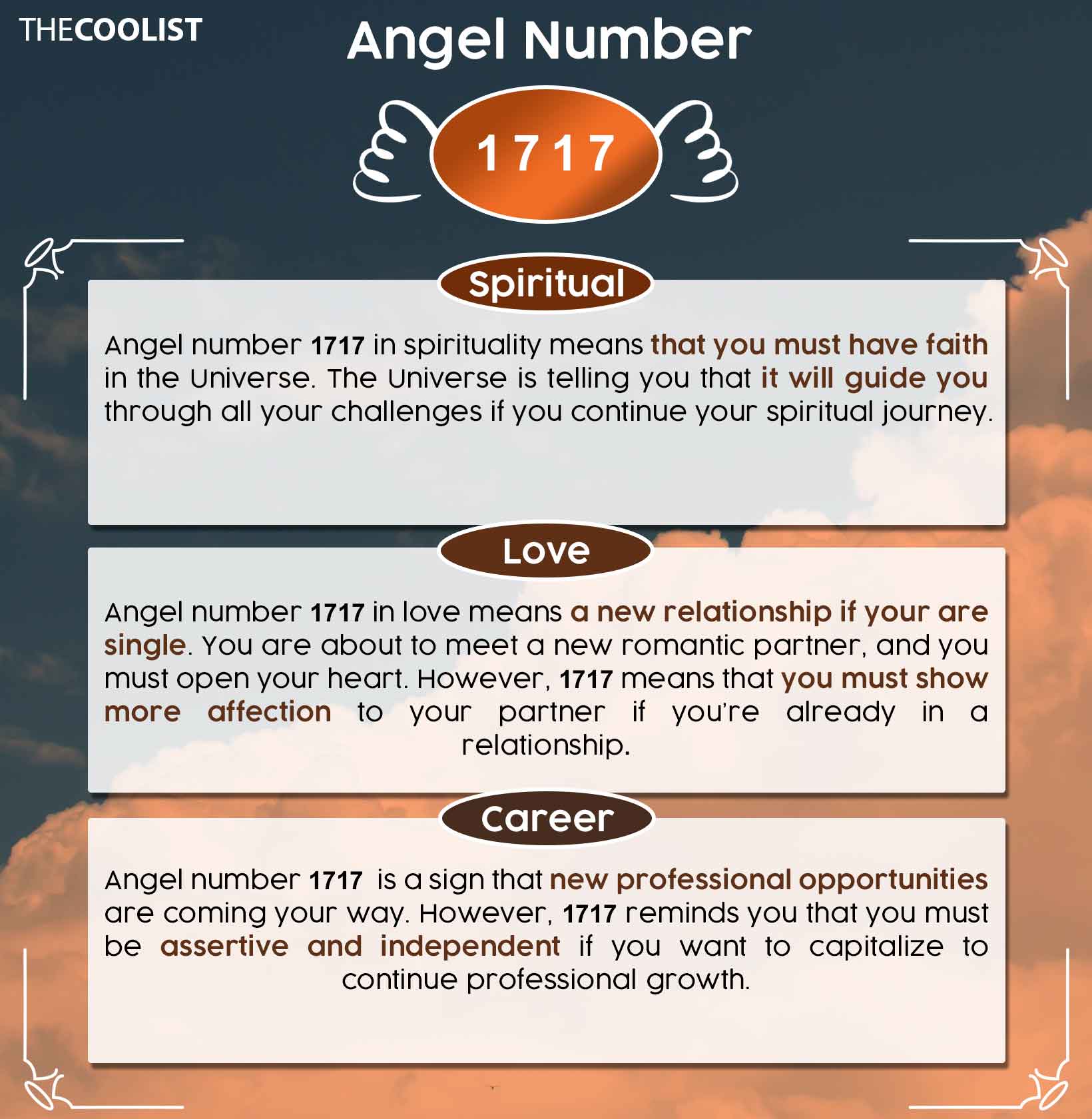 1717 Angel Number Chart