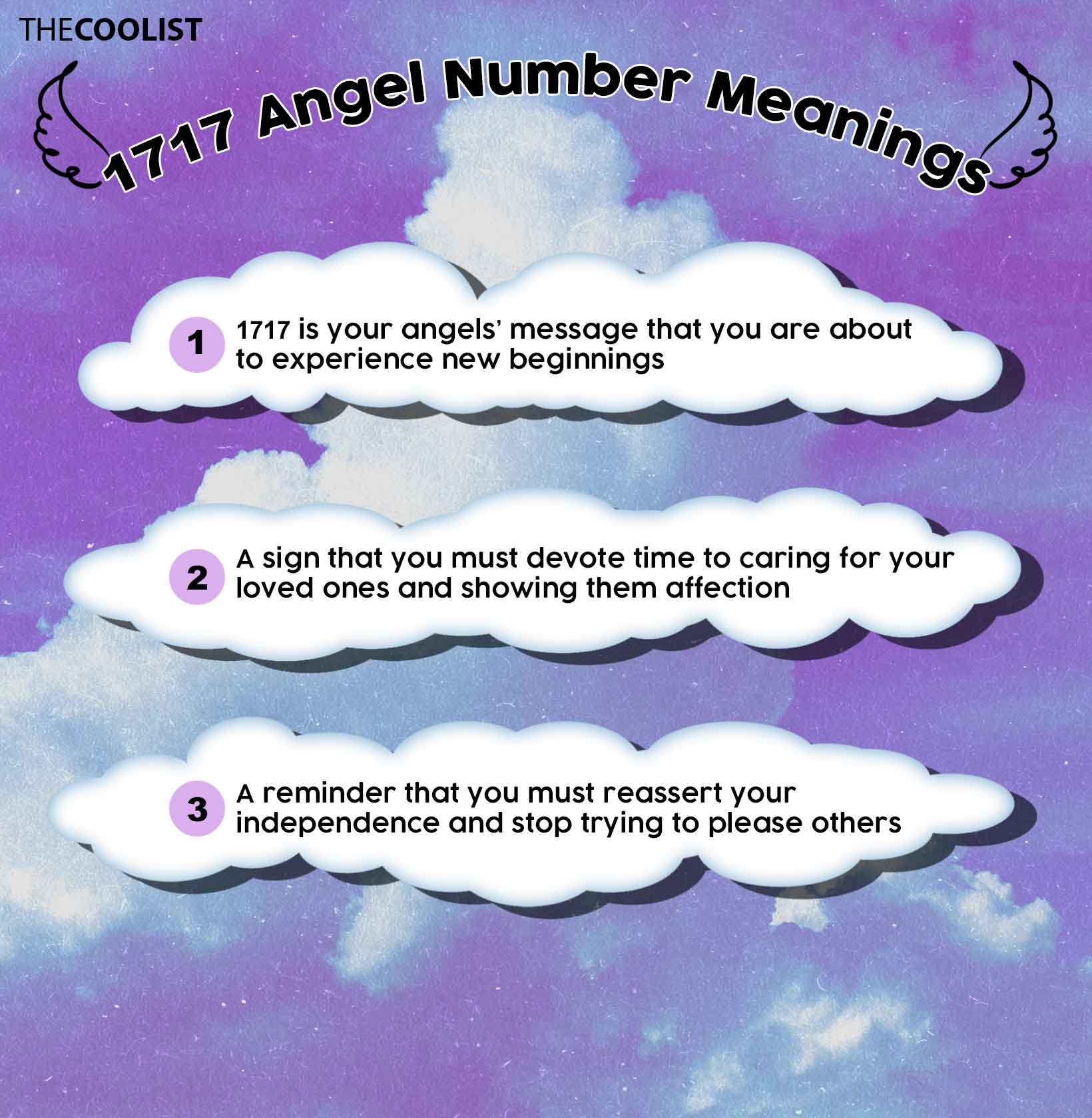 Angel number 1717 infographic