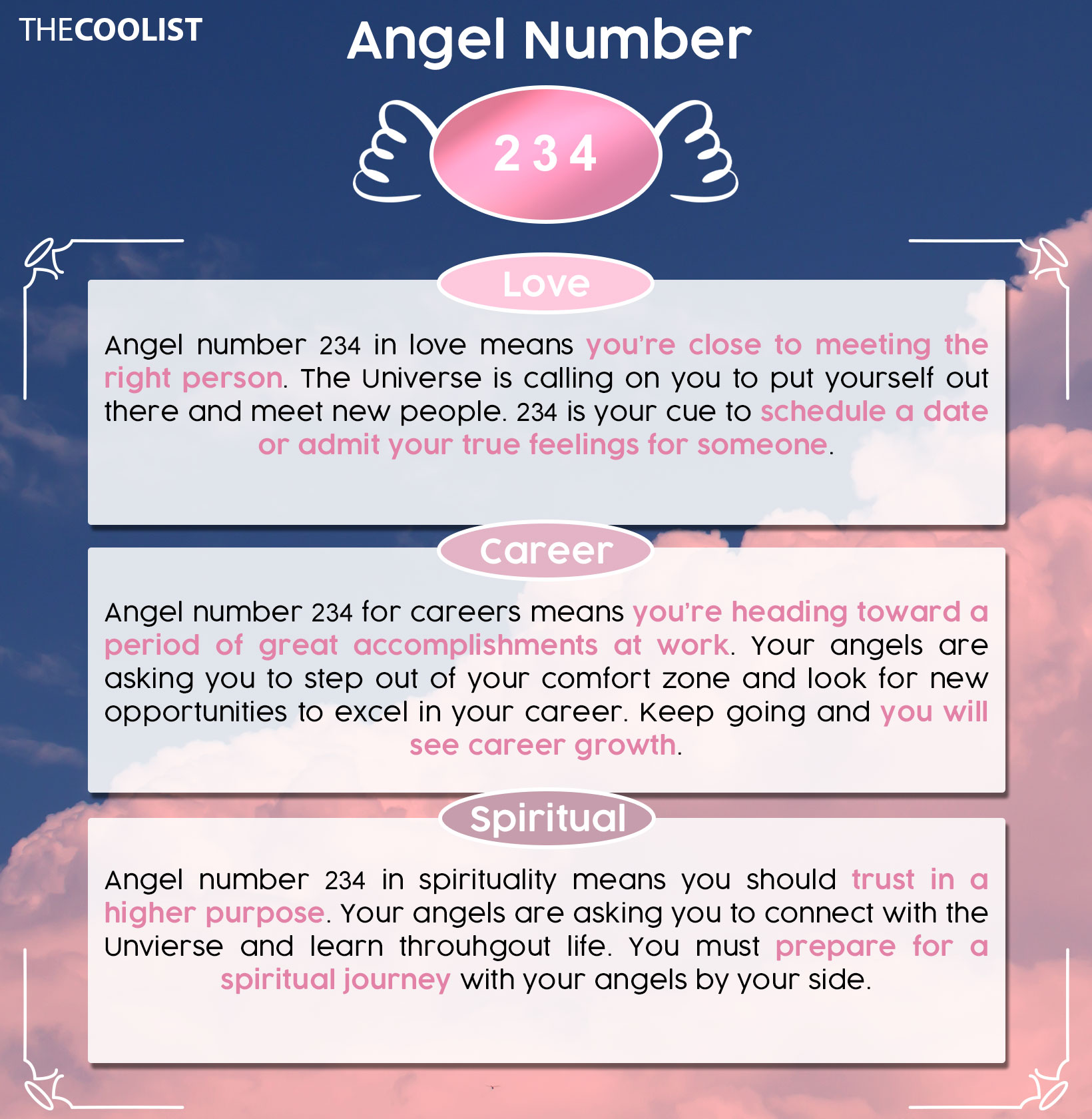 234 angel number chart