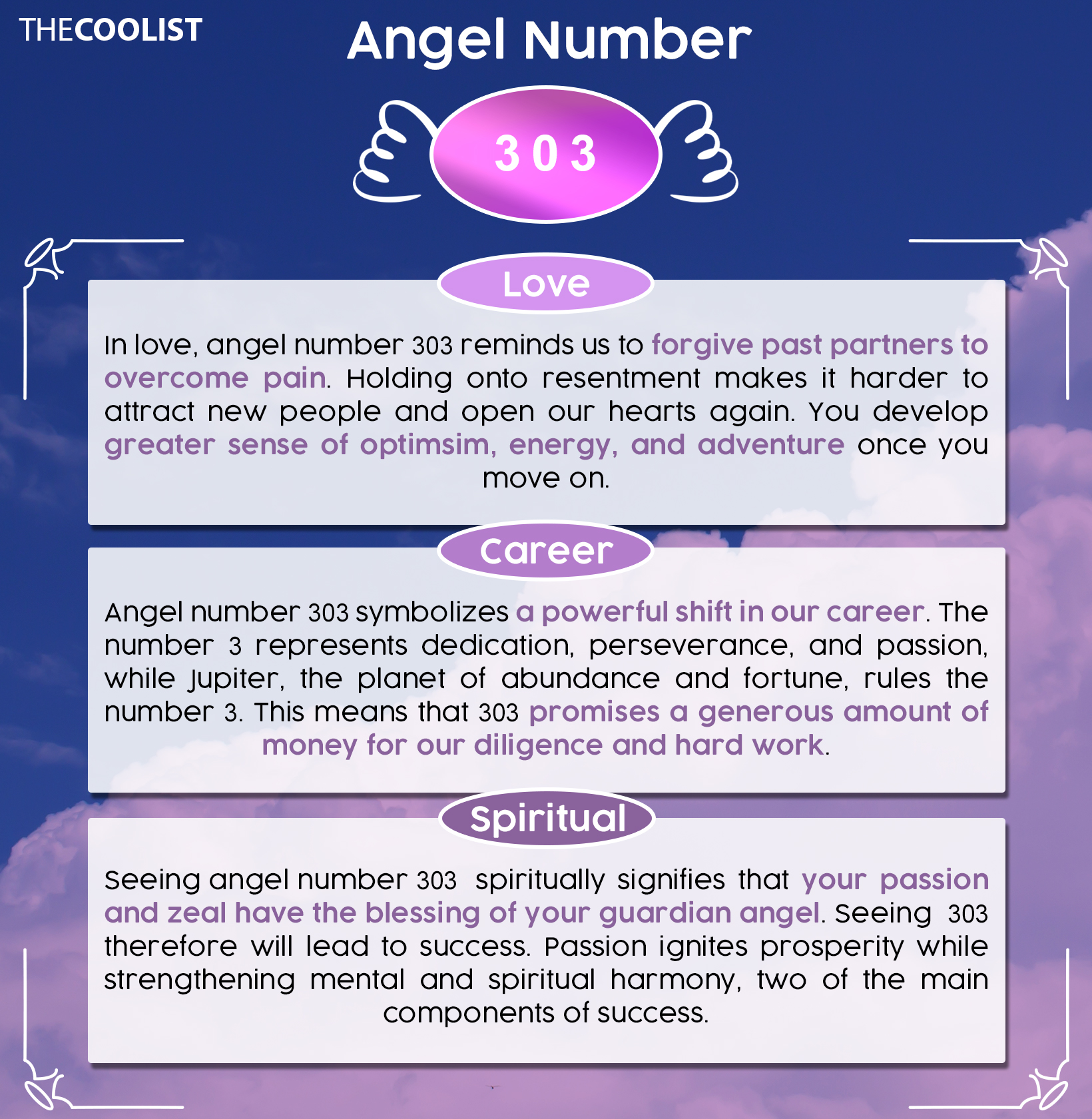 303 Angel Number Chart