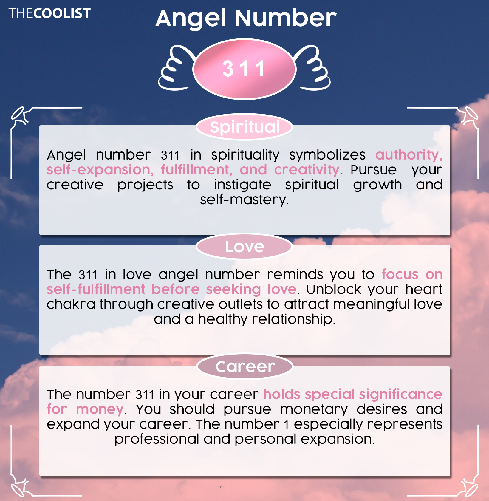 311 Angel Number Chart
