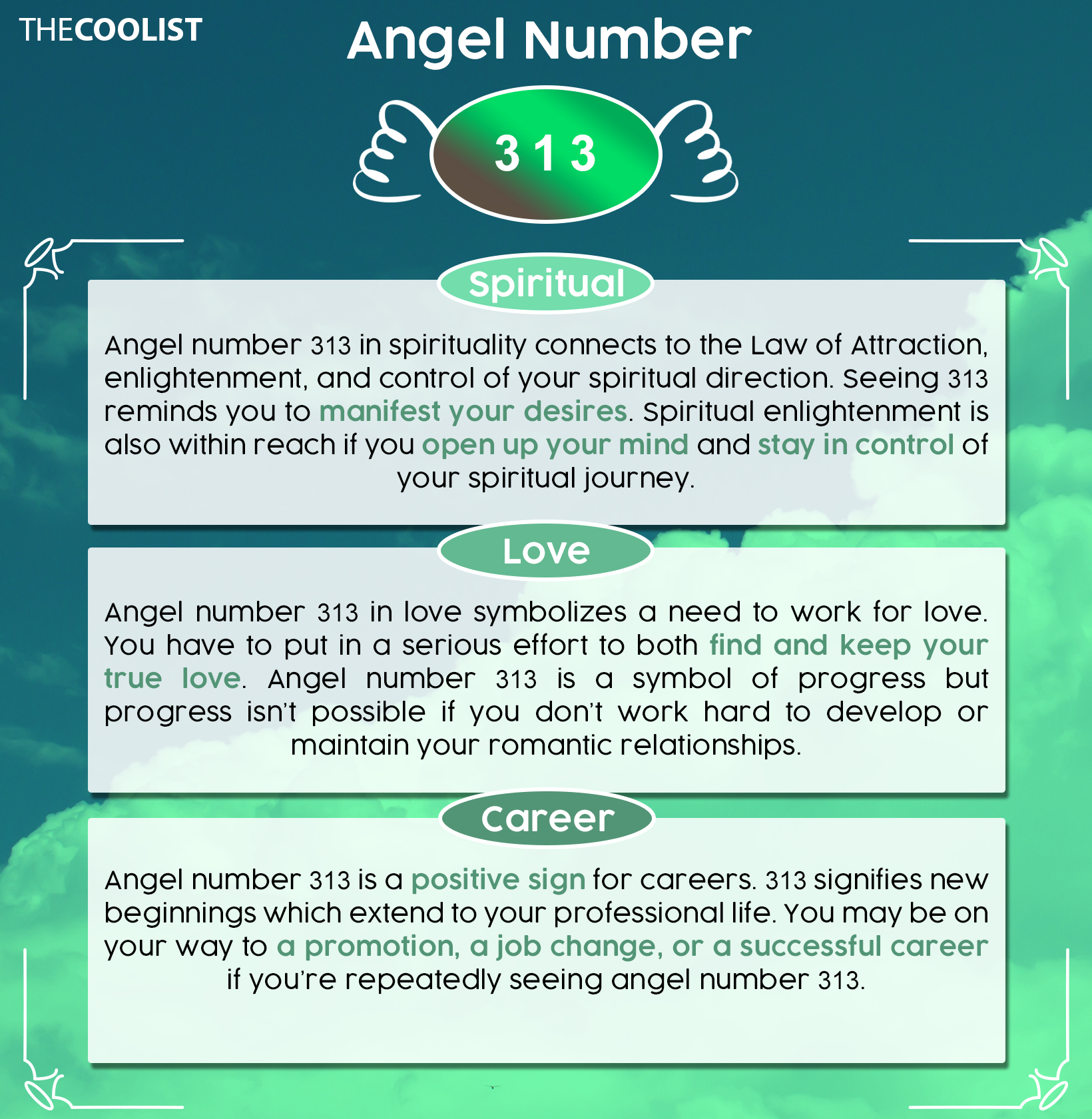 313 angel number chart