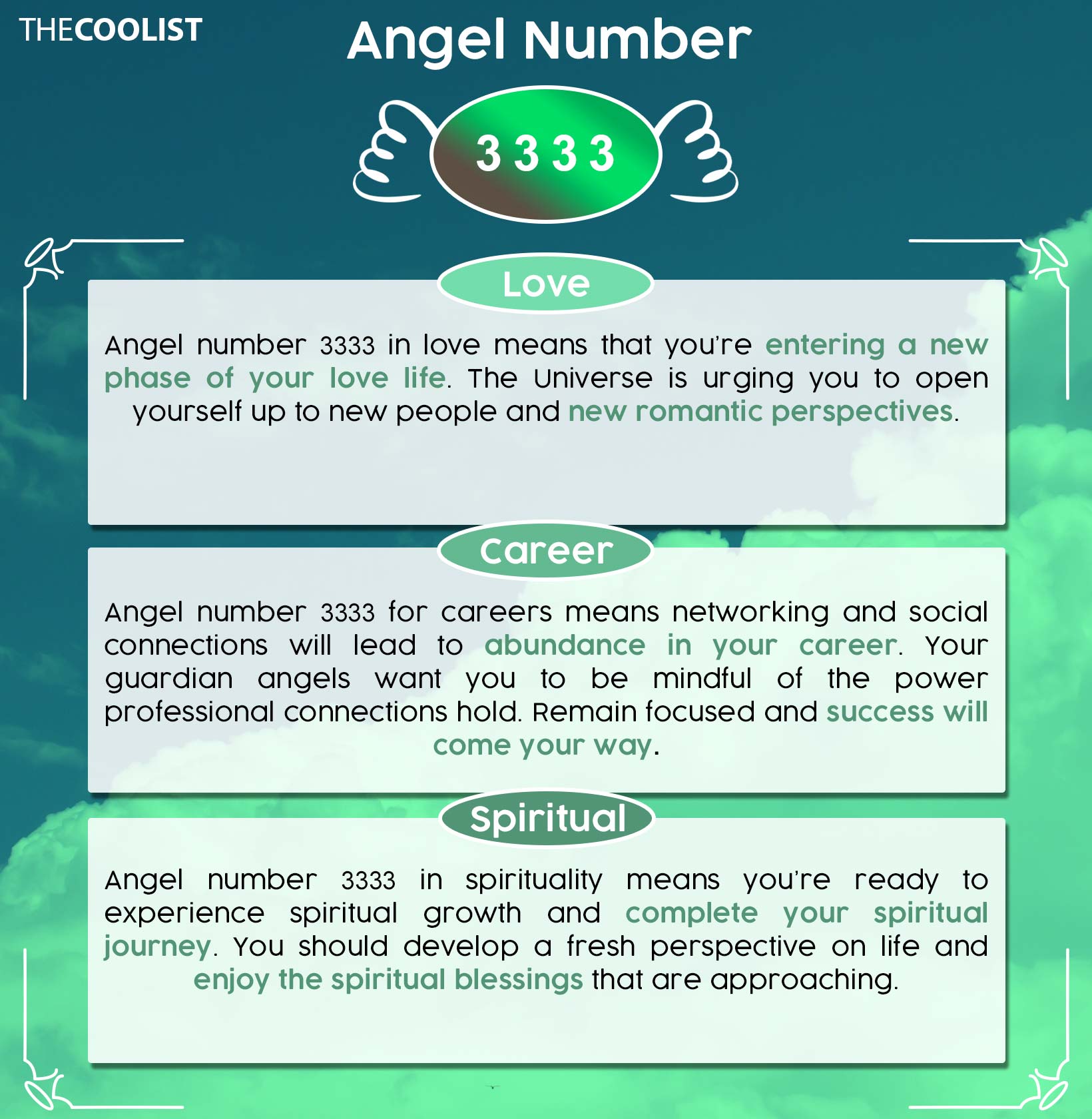 3333 Angel Number Chart